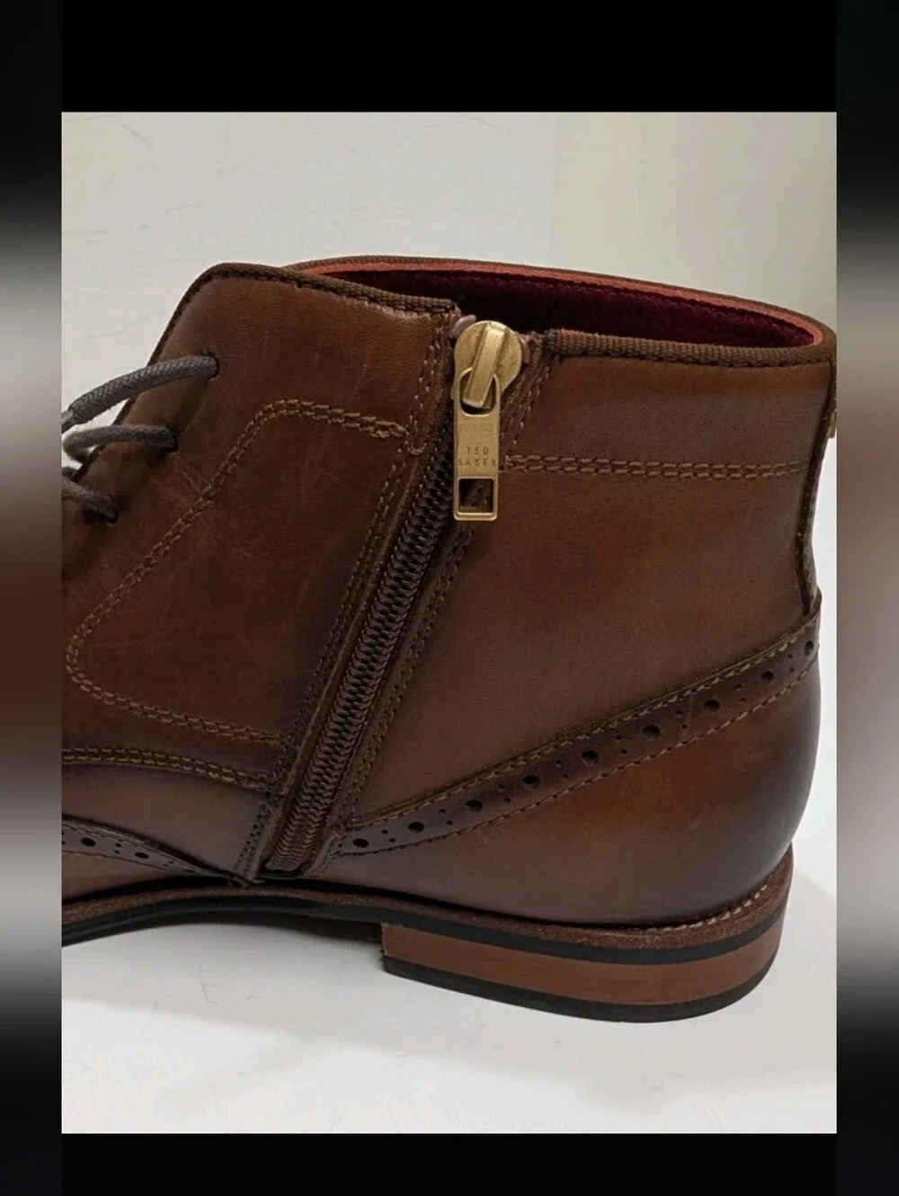 Ted Baker London Waldem Broque Chukka Ankle Boots 11 Brown Wing Tip